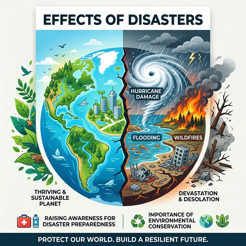 Effects of Disasters Poster | Raise Awareness with Earth Split Visual