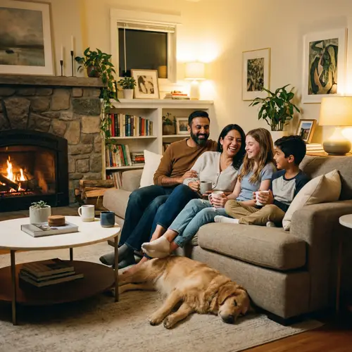Multicultural Family in Cozy Living Room | Home Happiness