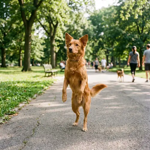 Curious Canine Walking Upright | Unique Dog Behavior