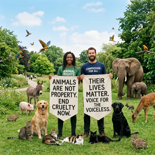 Take a Stand Against Animal Cruelty | Powerful Image of Defiance