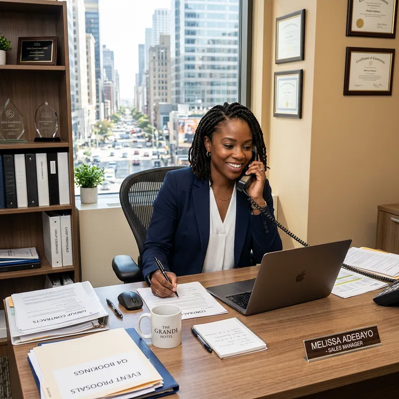 Confident Hotel Sales Manager | Professional Black Woman in Action