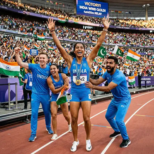 The Winner: South Asian Female Athlete Celebrates Victory
