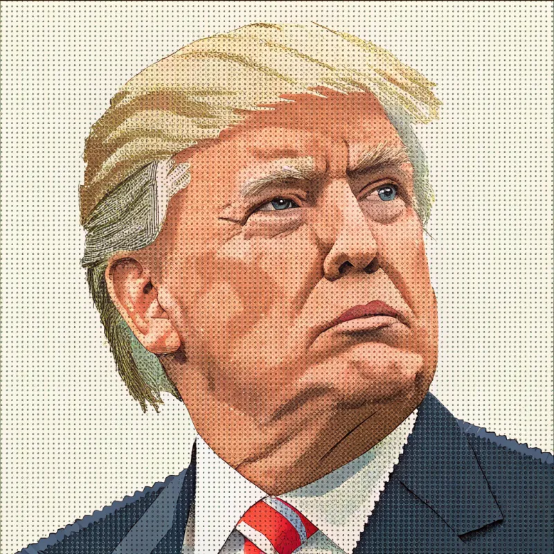 Pixelated Digital Image of Donald Trump