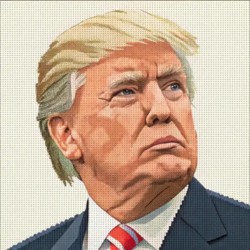 Pixelated Digital Image of Donald Trump