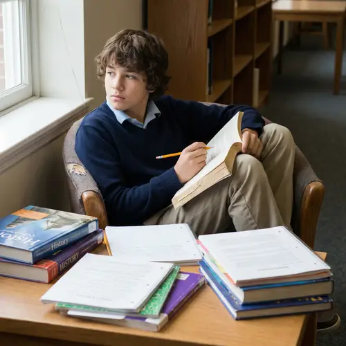 Thoughtful Hispanic Middle School Student Contemplating | Academic Atmosphere