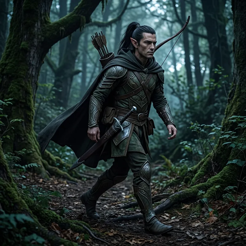 Mysterious Male Elf: Skilled Fighter of Unfathomable Power