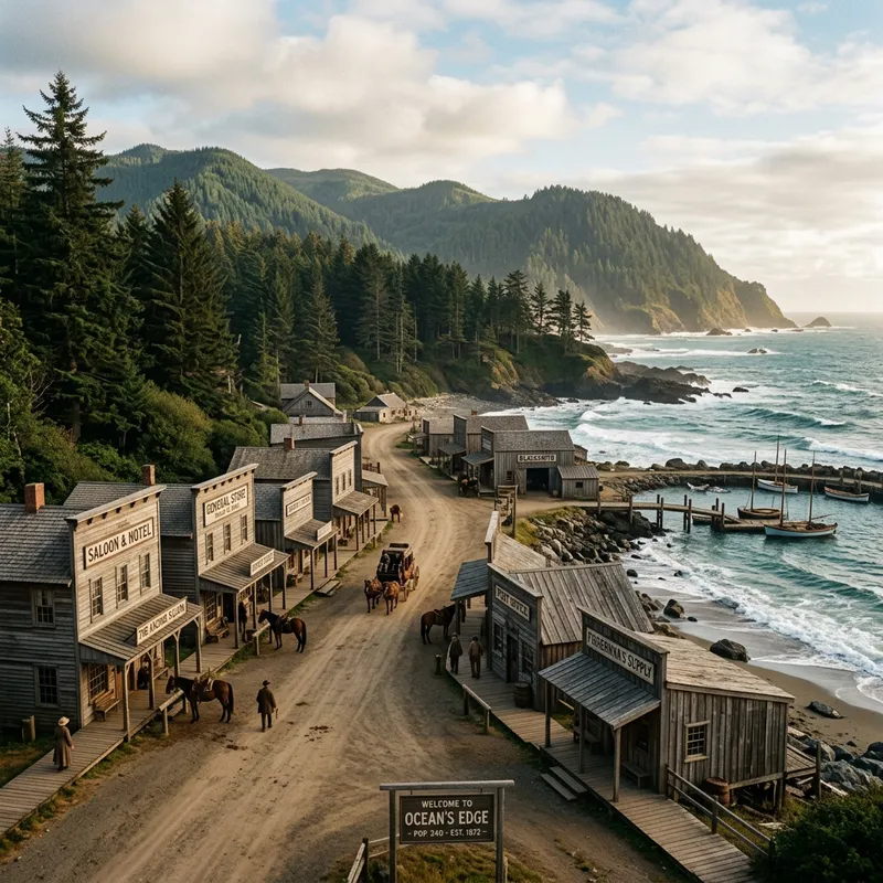 Coastal Wild West Town Surrounded by Forest Coastal Wild West Town Surrounded by Forest