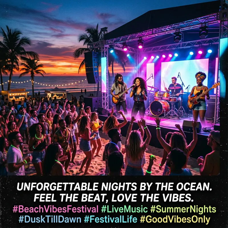 Nerversea Festival Instagram Post: Captivating Live Music & Vibrant Beach Crowd