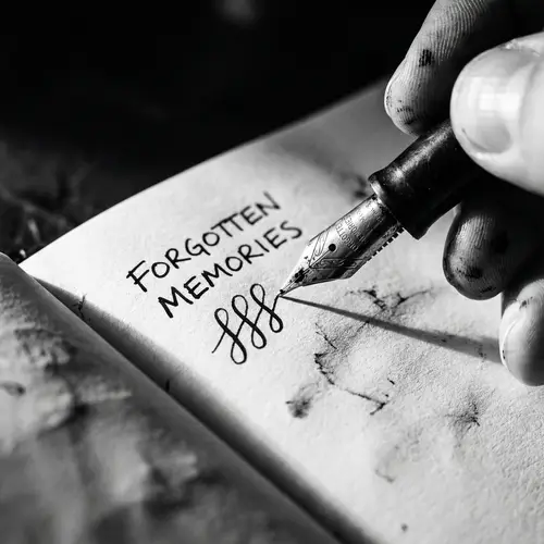 Vintage Fountain Pen Close-Up: Nostalgic Black & White Photography