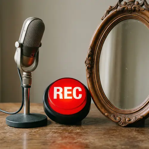 Microphone and REC Button Image with Mirror Reflection