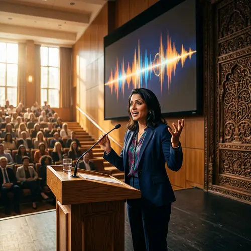 Powerful Speech: Embodying Eloquence in a Sunlit Auditorium
