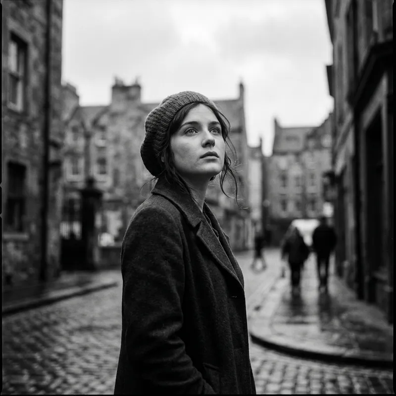 Vintage Contemplation: Young Woman Lost in Thought Vintage Contemplation: Young Woman Lost in Thought