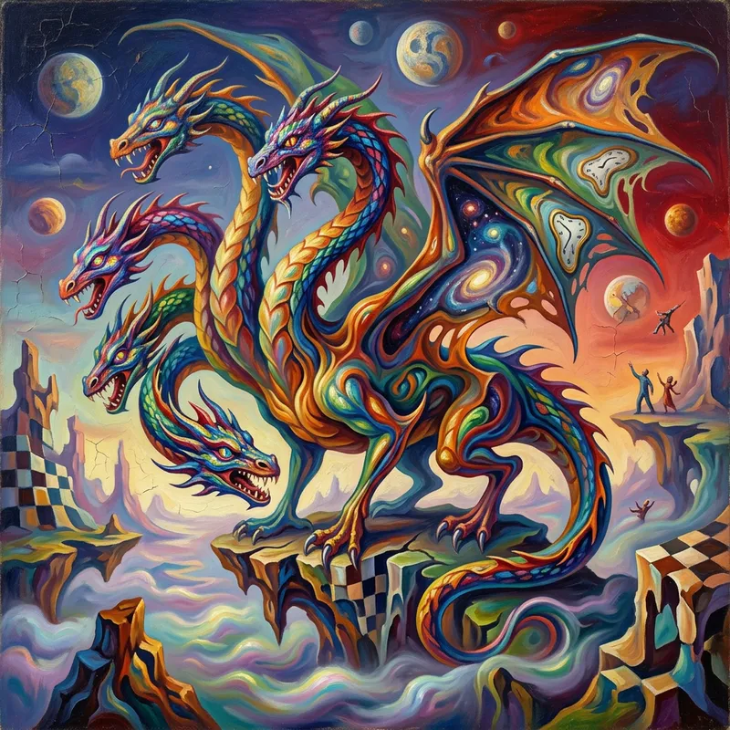 Majestic Dragon in Dali Style