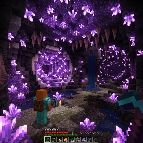 Explore the Amethyst Biome in Minecraft Style