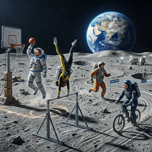 Lunar Sports Spectacle: Diverse Multi-Sport Event Amidst Star-Studded Cosmos