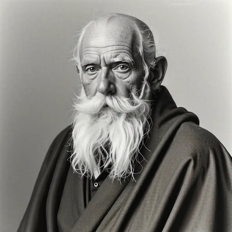 Elderly Man in White Robe - Portrait Photography Elderly Man in White Robe - Portrait Photography