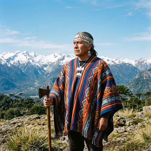 Indigenous Mapuche Chief in Traditional Attire | Chile