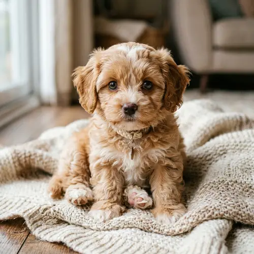 Adorable Brown and White Fluffy Puppy - Cute Small Breed