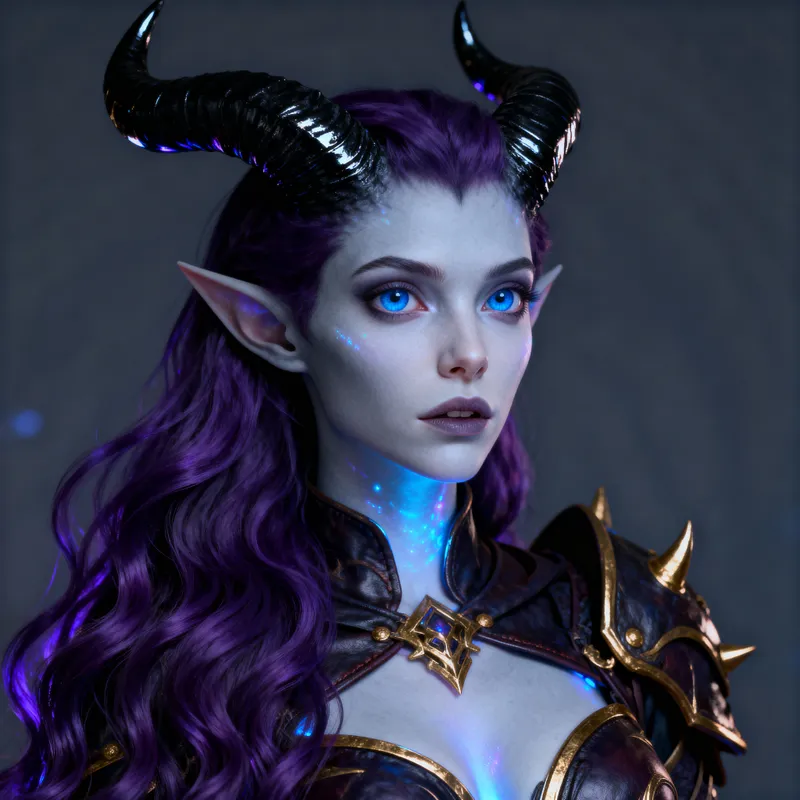 Stunning Female Tiefling Fantasy Art