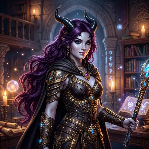 Stunning Female Tiefling Fantasy Art