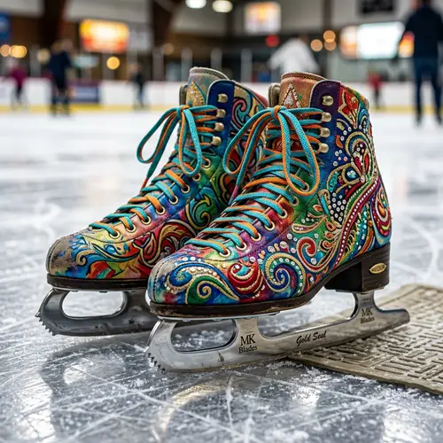 Color-Rich Realistic Figure Skates Close-Up