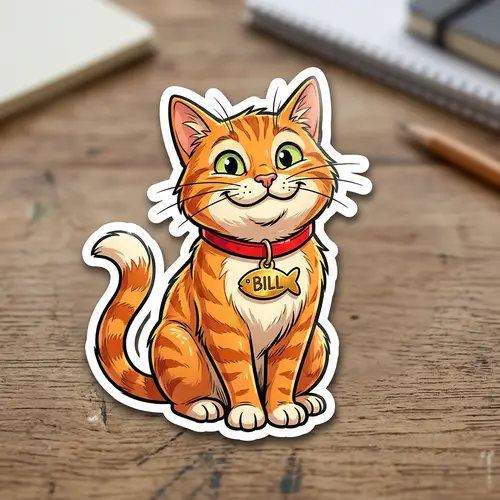 Billcates Comic Sticker - HD Quality Cat Sticker
