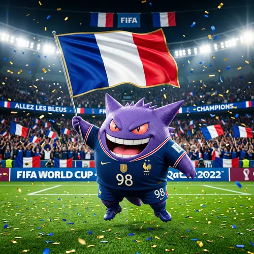 Gengar in French Jersey for World Cup Fun!
