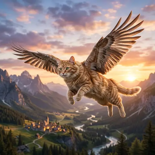 Cat with Wings Picture - Mythical Creatures Collection