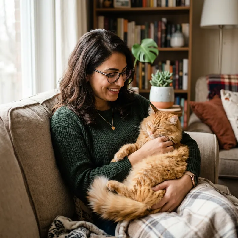 Mia Khalifa with Orange Tabby Cat Mia Khalifa with Orange Tabby Cat