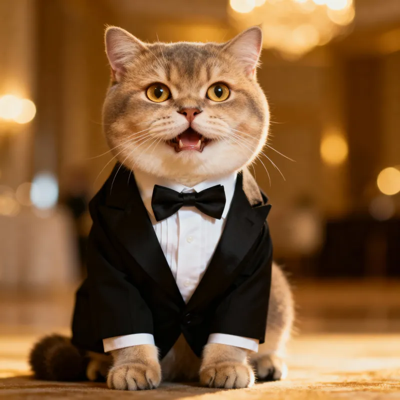 Classy Cat in Formal Suit - Professional Look