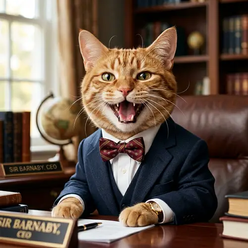 Classy Cat in Formal Suit - Professional Look