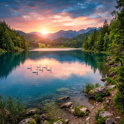 Breathtaking Lake in Serene Wilderness