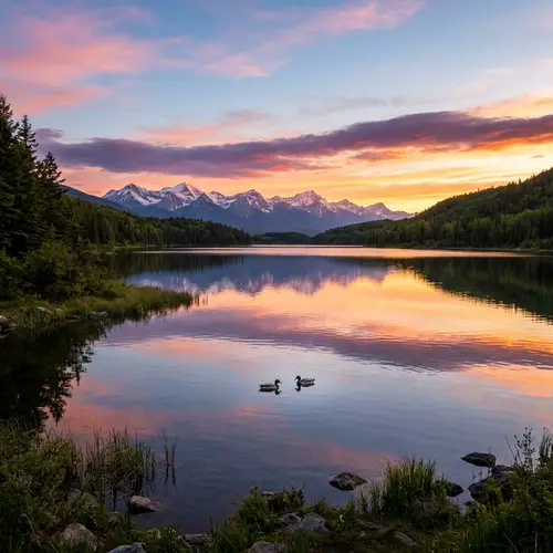 Breathtaking Lake at Sunset - Serenity in Nature