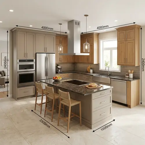 Modern L-Shaped Open Kitchen Design Ideas