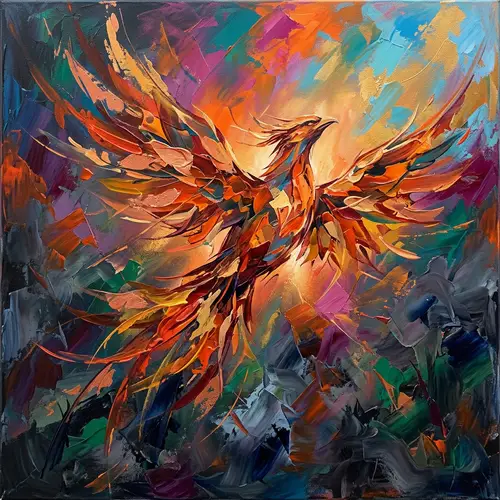 Phoenix Rising Abstract Art: Resurrection & Rejuvenation