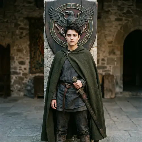 Intense Leader at Notorious Clan Crest | Traditional Attire & Ancient Sword