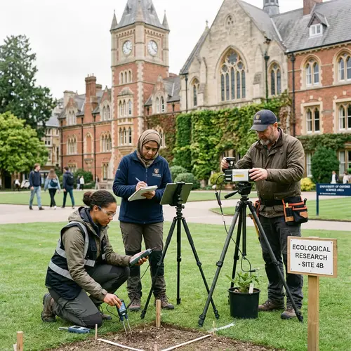 Researchers Exploring at University Campus