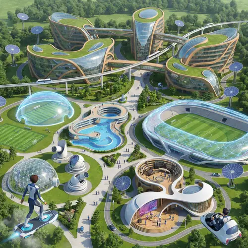 Futuristic School with Sports Fields & Club Facilities