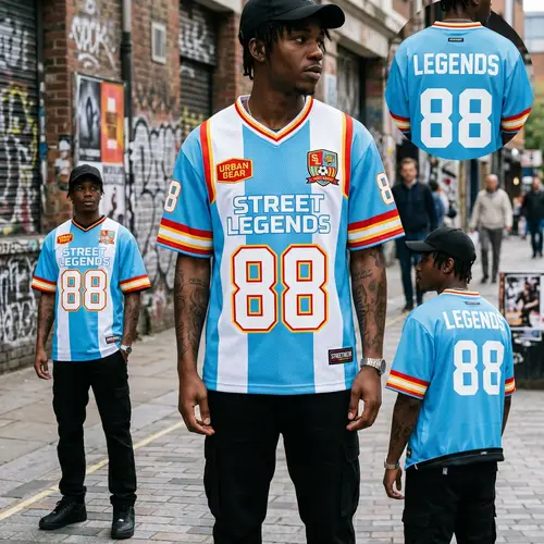 Trendy Football Style Jersey with Streetwear Influence
