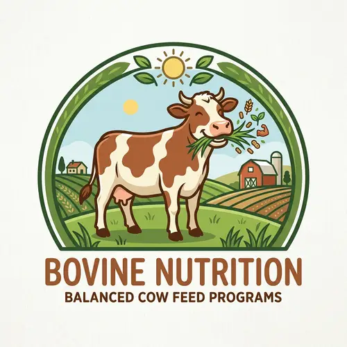 Cow Feeding Program Logo | Balanced Nutrition for Healthy Cows