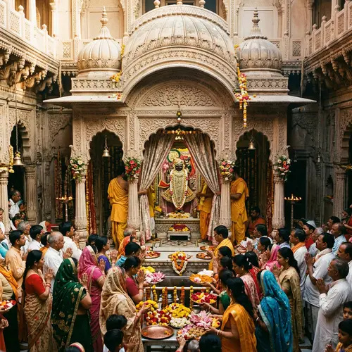 Banke Bihari Live Darshan - Spiritual Experience & Traditional Architecture