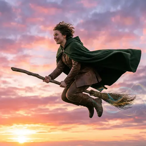 Swift Soaring through Radiant Sunrise Sky | Enchanted Adventure