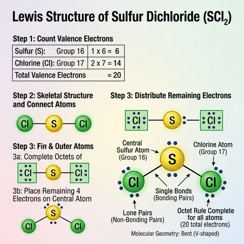 Sulfur Dichloride Lewis Structure | Valence Electrons Included