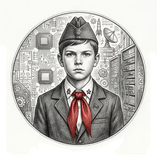 Graphite Pencil Sketch of Young Eastern European Boy