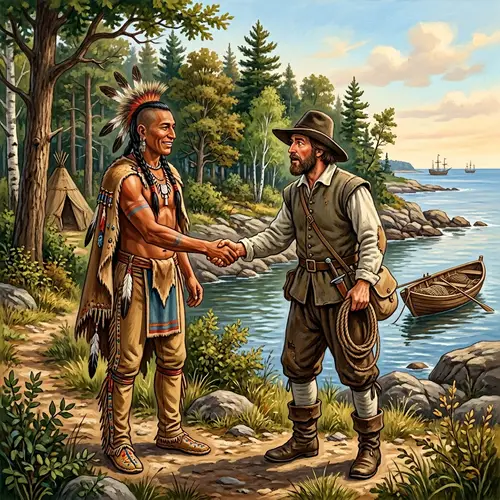 Historical Encounter Between Samoset and European Fisherman