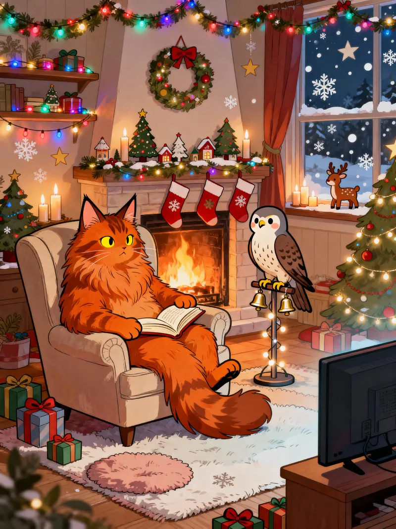 Kawaii Anime Christmas Coloring Page Kawaii Anime Christmas Coloring Page