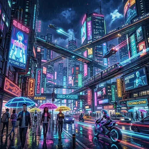 Futuristic Cyberpunk City | Vibrant Neon Cityscape
