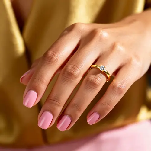 Stunning Gold Ring on Woman's Hand