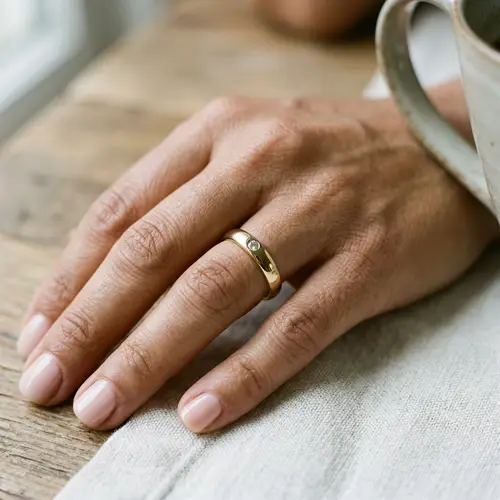 Stunning Gold Ring on Woman's Hand