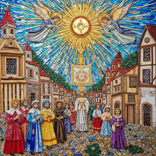 Corpus Christi Mosaic with Recycled Materials